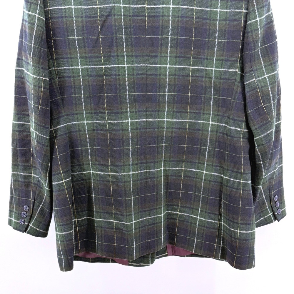 Vintage Talbots Tartan Blazer Womens 18 Pre-Owned Jacket Green Wool Blend USA - Picture 13 of 13